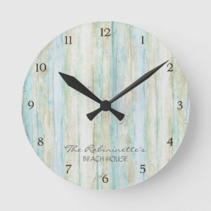 Horloge Ronde Beach House Driftwood Ocean Coastore