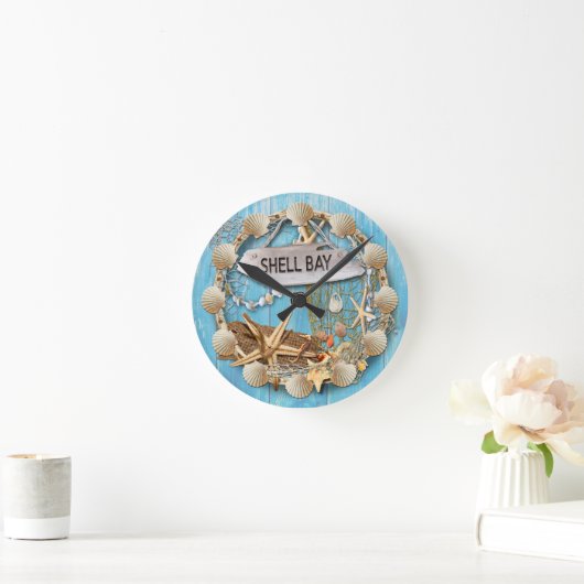 Horloge Ronde Beach Hut/Beach House Clock, Shell Bay (Maison)