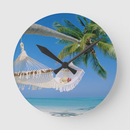 Horloge Ronde Beach Paradise Vacances Hammock (Recto)