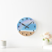 Horloge Ronde Beach Rainbow Paw Prints Acrylic Wall Clock (Maison)