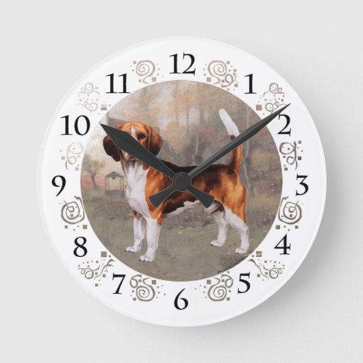 Horloge Ronde Beagle dans le cadre du pays (Recto)