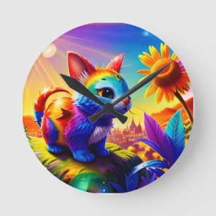 Horloge Ronde Beau animal trois