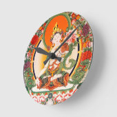 Horloge Ronde Beau Art Bouddhiste Tibétain (Angle)