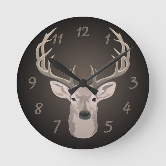 Horloge Ronde Beau buck avec gros bois (Recto)