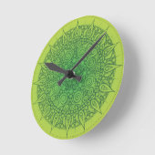 Horloge Ronde Beau design Oriental Vert (Angle)