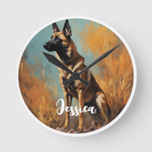 Horloge Ronde Beau Malinois allemand