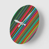 Horloge Ronde Beau Motif multicolore coloré (Angle)