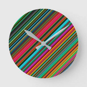 Horloge Ronde Beau Motif multicolore coloré