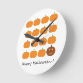 Horloge Ronde Beau Patch Citrouille Halloween (Angle)