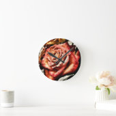 Horloge Ronde Beau Rose (Maison)