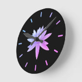 Horloge Ronde Beau rose bleu dégradé Lily Lotus Art (Angle)