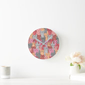 Horloge Ronde Beaucoup de Chats rouges Design Couverture murale (Maison)