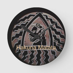 Horloge Ronde Beauté africaine : Bongo Massai Portrait Art Triba