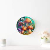 Horloge Ronde Beaux mignons champignons pour la chambre bébé (Maison)