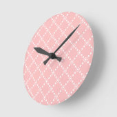 Horloge Ronde Bébé Bébé rose avec fleurs blanches (Angle)