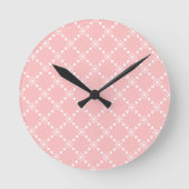 Horloge Ronde Bébé Bébé rose avec fleurs blanches (Recto)