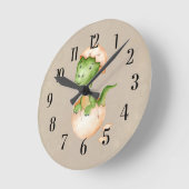 Horloge Ronde Bébé Dinosaure (Angle)