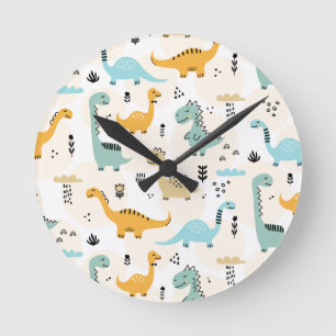 Horloge Ronde Bébé Dinosaures