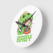 Horloge Ronde bébé godzilla (Angle)
