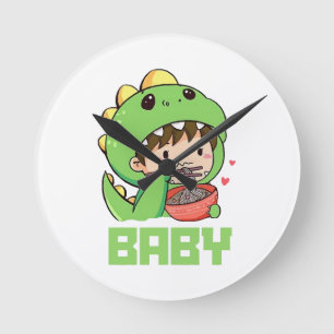 Horloge Ronde bébé godzilla