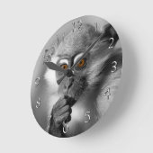 Horloge Ronde Bébé Mangabey Singe (Angle)