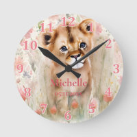 Bébé mignon Lion Pastel Aquarelle Fleurs de printe
