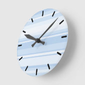 Horloge Ronde Bébé rayures bleues (Angle)