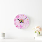 Horloge Ronde Bébé rose mignon fille bébé Stuffs Nom (Maison)