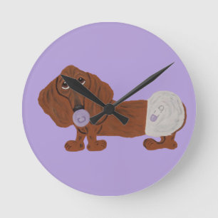 Horloge Ronde Bébé teckel