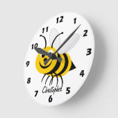 Horloge Ronde Bee Design Personalised (Angle)