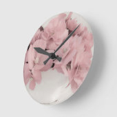 Horloge Ronde Begonias rose (Angle)