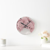 Horloge Ronde Begonias rose (Maison)