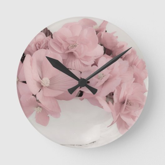 Horloge Ronde Begonias rose (Recto)