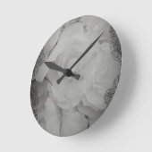 Horloge Ronde Bégonie blanche (Angle)
