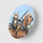 Horloge Ronde Belgian Horses (Angle)