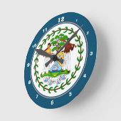 Horloge Ronde Belize Flag & Belize trendy fashion /design clock (Angle)