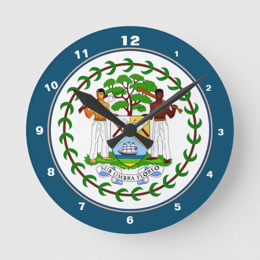 Horloge Ronde Belize Flag & Belize trendy fashion /design clock (Recto)