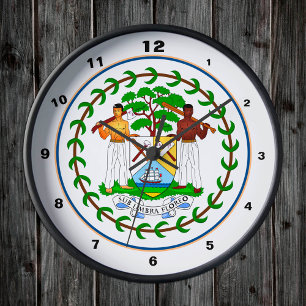 Horloge Ronde Belize Flag & Belize trendy fashion /design clock
