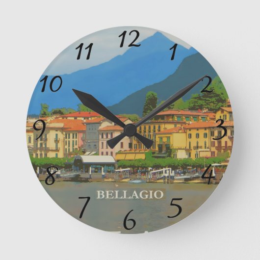 Horloge Ronde Bellagio Italy poster Wall Clock (Recto)