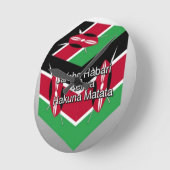 Horloge Ronde Belle Belle Cube Kenyane Drapeau avec salutation (Angle)