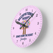 Horloge Ronde Belle citation de l'arbre d'ergothérapie (Angle)