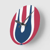Horloge Ronde Belle couleur rouge, blanc, bleu texture Abstraite (Angle)