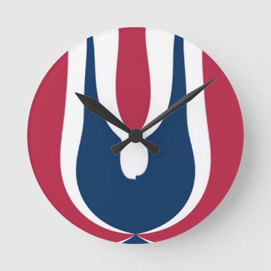 Horloge Ronde Belle couleur rouge, blanc, bleu texture Abstraite (Recto)
