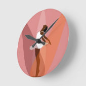 Horloge Ronde belle danseuse de ballet (Angle)