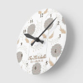 Horloge Ronde Belle empreinte Brown et grise (Angle)