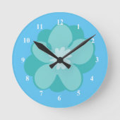 Horloge Ronde Belle fleur bleue (Recto)