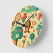 Horloge Ronde Belle glace vintage rétro (Angle)