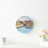 Horloge Ronde Belle impression peinte à la main venise (Maison)