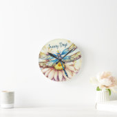Horloge Ronde Belle libellule aquarelle, Personnaliser (Maison)