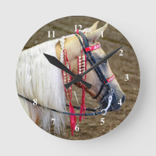 Horloge Ronde Belle photo Palomino Horse